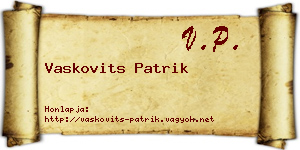Vaskovits Patrik névjegykártya